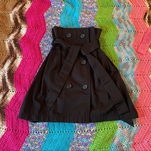 Bershka Black High Waisted Paper-bag Mini Skirt